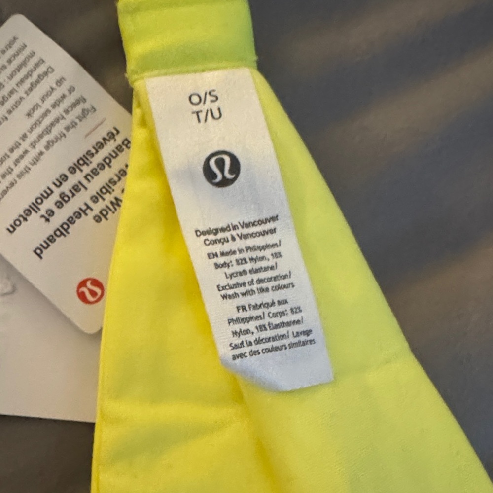 Lululemon Yellow Wide Reversible Wide Fleece Headband NWT - Picture 7 of 7
